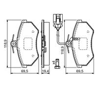 Set di pastiglie freno BOSCH 0 986 460 948, anteriore