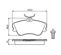 BOSCH 0 986 461 753 Kit pastiglie freno, Freno a disco per VW