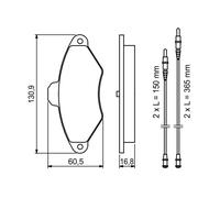 BOSCH 0 986 461 757 Kit pastiglie freno, Freno a disco per CITROËN