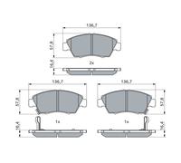 BOSCH 0 986 461 759 Kit pastiglie freno, Freno a disco per HONDA