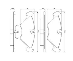 BOSCH 0 986 461 766 Kit pastiglie freno, Freno a disco per SAAB