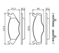 BOSCH 0 986 468 871 Kit pastiglie freno, Freno a disco per SEAT,VW