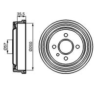BOSCH 0 986 477 021 Tamburo freno per BEDFORD,OPEL,VAUXHALL