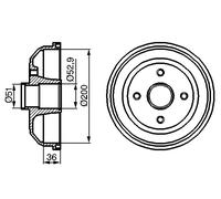 BOSCH 0 986 477 134 Tamburo freno