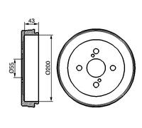 BOSCH 0 986 477 138 Tamburo freno per TOYOTA
