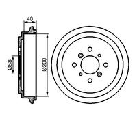 BOSCH 0 986 477 141 Tamburo freno per SUZUKI