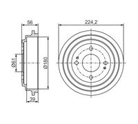 Bosch Tamburo freno posteriore 0 986 477 306 per Honda Jazz II 2002-2008