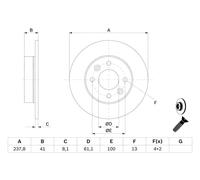 Disco freno BOSCH 0 986 478 273, anteriore, completo, 1 pezzo