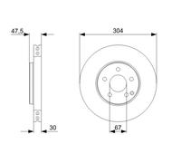 Disco freno BOSCH 0 986 479 333 anteriore, ventilato, altamente carbonizzato, 1 Pezzo