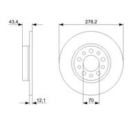 Disco freno BOSCH 0 986 479 378 posteriore, pieno, 1 Pezzo
