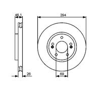 BOSCH 0 986 479 434 Disco freno per HYUNDAI