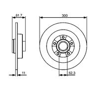 BOSCH disco freno 0986479446 pieno diametro 300 spessore 11 mm 5 fori