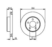 1X Disco freno per BOSCH 0 986 479 461 per JEEP CHEROKEE (KJ) 2.4 2001-2008