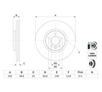 BOSCH 0 986 479 680 Disco freno per VOLVO