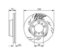 BOSCH 0 986 479 732 Disco freno per PORSCHE