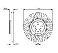 Disco freno BOSCH 0 986 479 748 anteriore, ventilato, altamente carbonizzato, 1 Pezzo