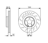 Bosch Disco freno 0 986 479 A17 – anteriore ventilato, altamente carbonizzato, 1 pezzo