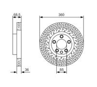 Disco freno BOSCH 0 986 479 B12 anteriore, ventilato, altamente carbonizzato, 1 Pezzo