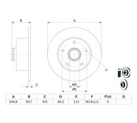 BOSCH 0 986 479 B48 Disco freno per AUDI