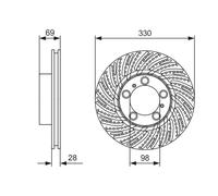 BOSCH 0 986 479 D24 Disco freno per PORSCHE