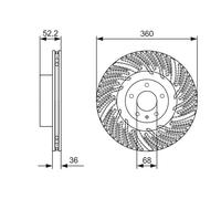 Disco freno BOSCH 0 986 479 D29 anteriore, ventilato, altamente carbonizzato, 1 Pezzo