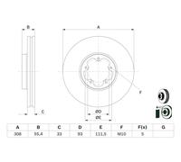 BOSCH 0 986 479 D40 Disco freno per FORD