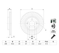 Disco freno BOSCH 0 986 479 E36 anteriore, ventilato, altamente carbonizzato, 1 Pezzo