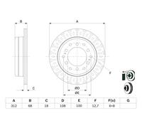BOSCH 0 986 479 F07 Disco freno per TOYOTA