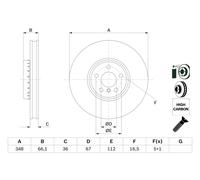 BOSCH 0 986 479 F59 Disco freno per BMW