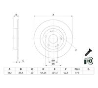 Disco freno BOSCH 0 986 479 G90 posteriore, completo, 1 pezzo