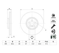 BOSCH 0 986 479 H12 Disco freno per BMW,ROLLS-ROYCE