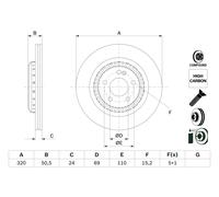 Bosch Disco freno 0 986 479 H39 per Mercedes-Benz