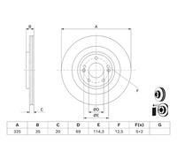 BOSCH 0 986 479 J23 Disco freno per HYUNDAI,KIA