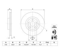 BOSCH 0 986 479 J32 Disco freno per FORD