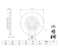 BOSCH 0 986 479 J93 Disco freno per AUDI