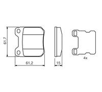 Set di pastiglie freno BOSCH 0 986 490 500, posteriore