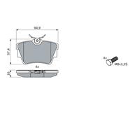BOSCH 0 986 494 040 Kit pastiglie freno, Freno a disco per FIAT,NISSAN,OPEL,RENA