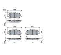 BOSCH 0 986 494 054 Kit pastiglie freno, Freno a disco per TOYOTA