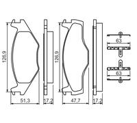 BOSCH 0 986 494 057 Kit pastiglie freno, Freno a disco per SEAT,VW