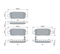 BOSCH 0 986 494 090 Kit pastiglie freno, Freno a disco per INFINITI,NISSAN,NISSA