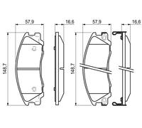 BOSCH 0 986 494 138 Kit pastiglie freno, Freno a disco per HYUNDAI