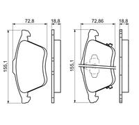 BOSCH 0 986 494 149 Kit pastiglie freno, Freno a disco per MAZDA