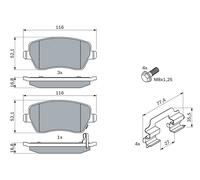 Set di pastiglie freno BOSCH 0 986 494 160, fronte