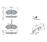 BOSCH 0 986 494 163 Kit pastiglie freno, Freno a disco per CITROËN,FIAT,PEUGEOT,