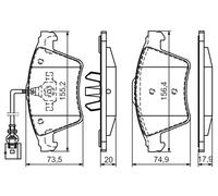 BOSCH 0 986 494 164 Kit pastiglie freno, Freno a disco per VW