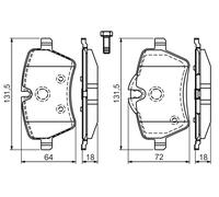 BOSCH 0 986 494 168 Kit pastiglie freno, Freno a disco per MINI