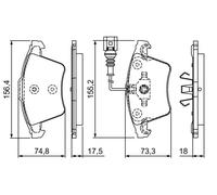 BOSCH 0 986 494 203 Kit pastiglie freno, Freno a disco per VW