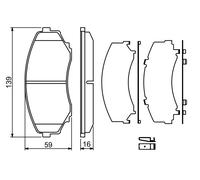 Kit PASTIGLIE FRENO ANTERIORE BOSCH MAZDA MPV II 3.0 i V6 KW:147 dal 02>06