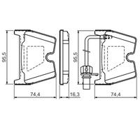 Set di pastiglie freno BOSCH 0 986 494 216, anteriore