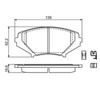 BOSCH 0 986 494 220 Kit pastiglie freno, Freno a disco per MAZDA